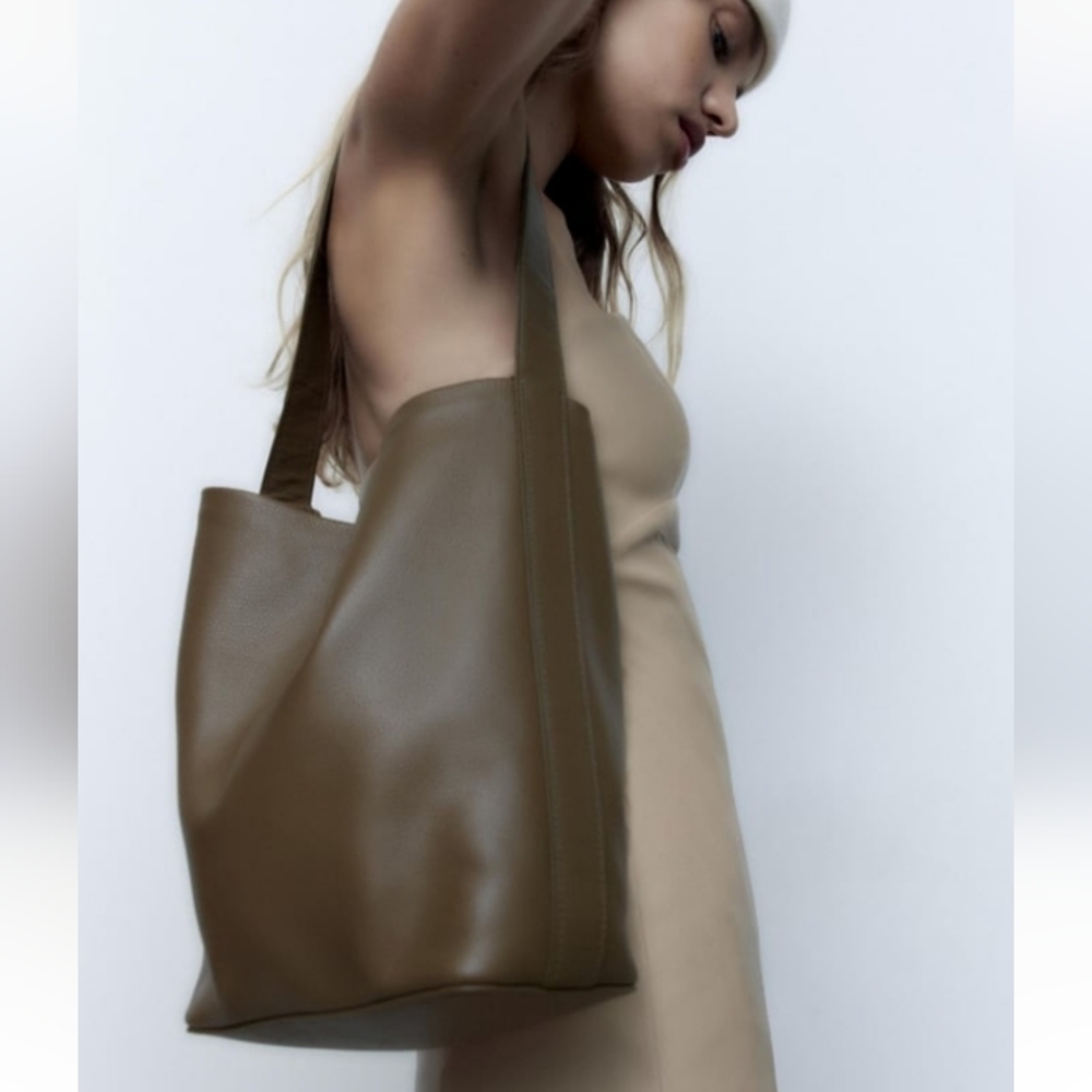 ZARA Leather Bucket Bag